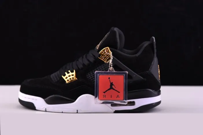 Air Jordan 4 'Royalty'  Black/Metallic Gold-White mens 308497-032