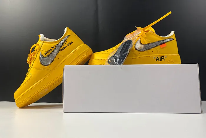 Off White x Nike Air Force 1 University Gold DD1876 100