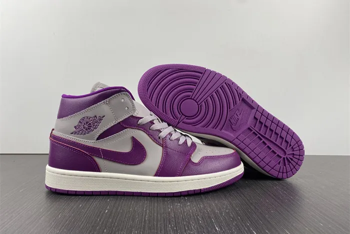 Air Jordan 1 Mid Magenta Light Grey White BQ6472 501