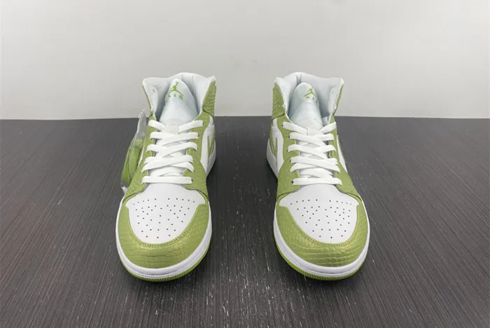 Air Jordan 1 Mid Green Python White Vivid Green DV2959 113