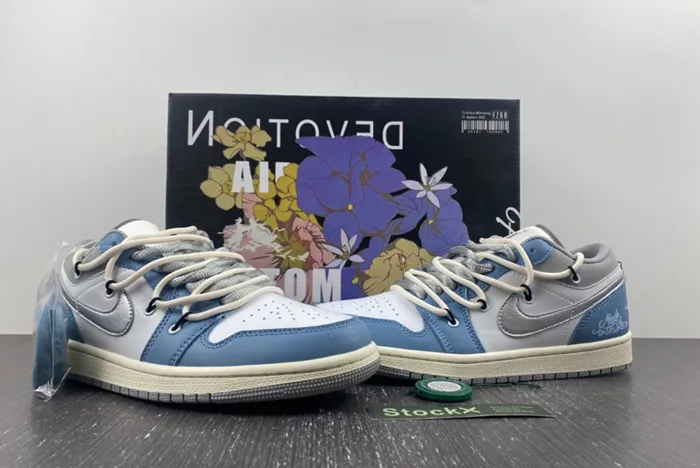 Air Jordan 1 Low Blue Grey Silver 553558-053