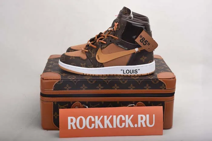Louis Vuitton x Off-White x Air Jordan 1 Customs MENS AQ0818-158